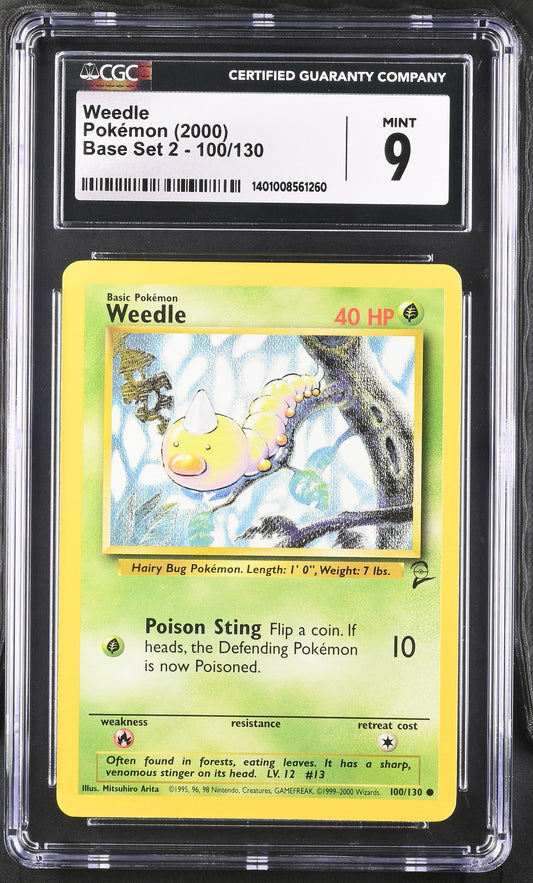 2000 Base Set 2 #100/130 Weedle CGC 9