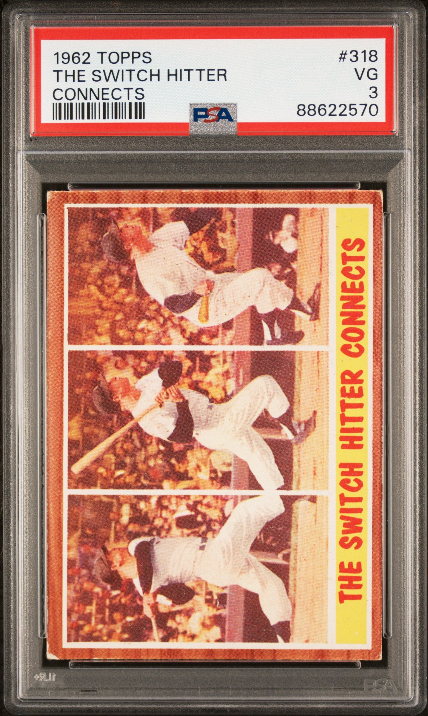 1962 Topps #318 The Switch Hitter Connects PSA 3