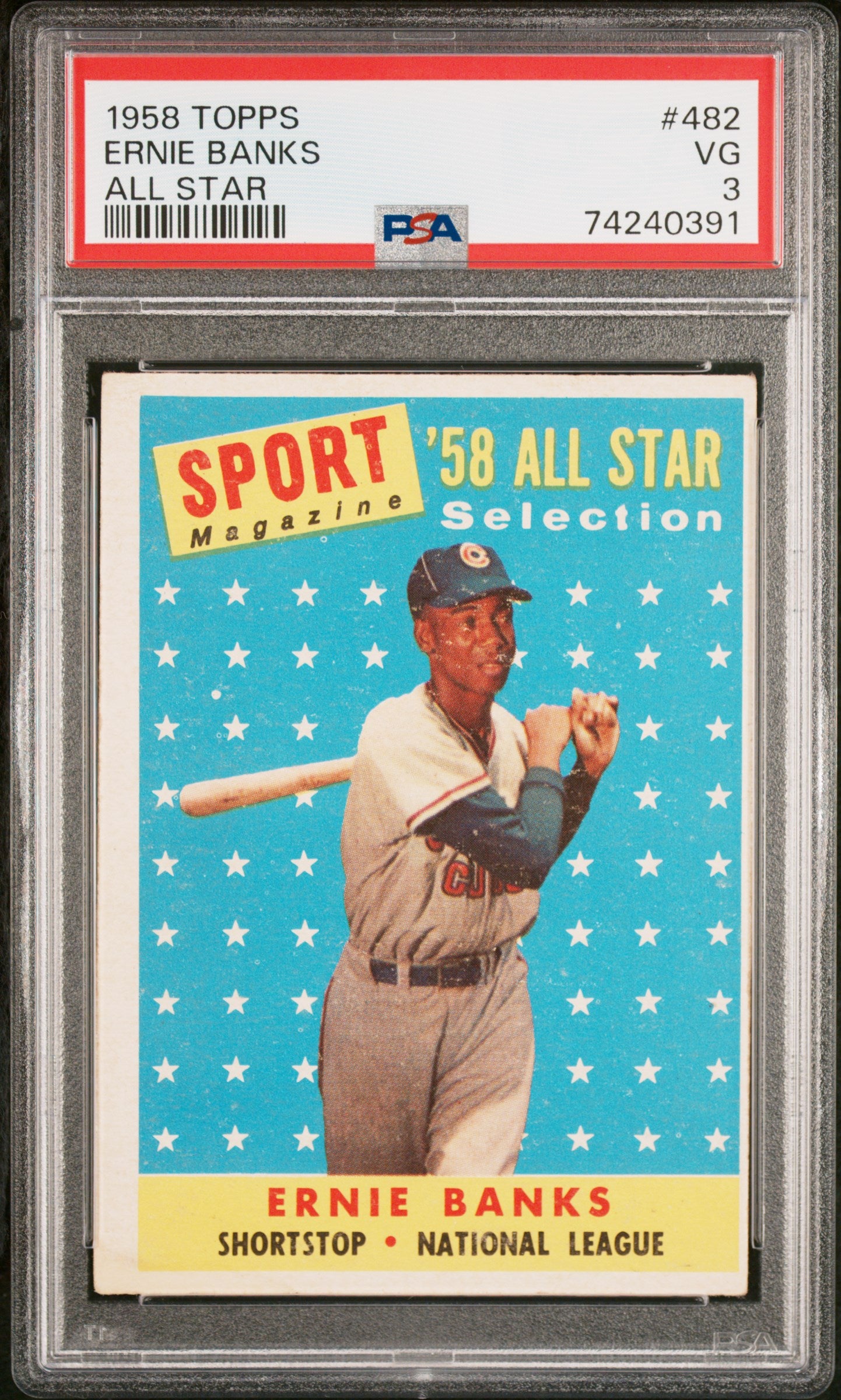 1958 Topps #482 Ernie Banks All Star PSA 3