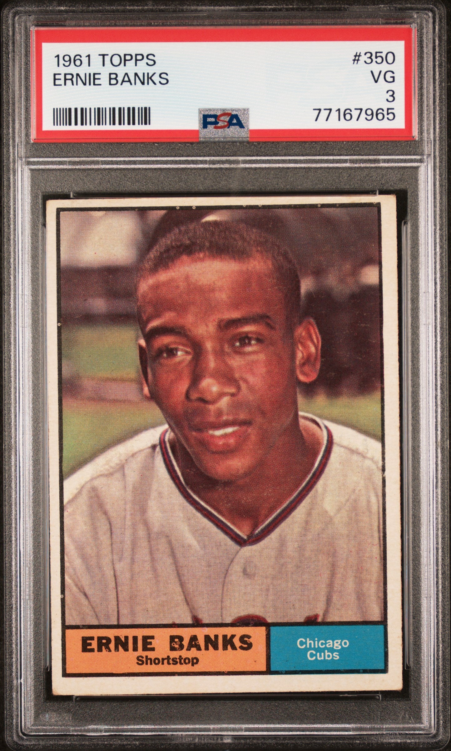 1961 Topps #350 Ernie Banks PSA 3