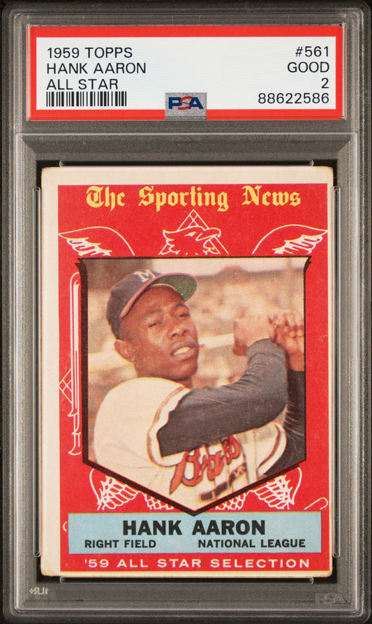 1959 Topps #561 Hank Aaron All Star PSA 2