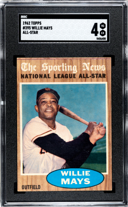 1962 Topps #395 Willie Mays All-Star SGC 4